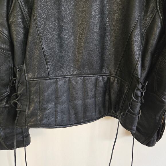 Open Road Leather Jacket Size S Wilson's Black Leather Motorcycle Style 13851 - Picture 8 of 16
